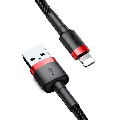 Дата кабель Baseus Cafule Lightning Cable 2.4A (0.5m) (CALKLF-A), Красный / Черный