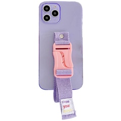 Чехол Handfree с цветным ремешком для Apple iPhone 11 Pro Max (6.5") Фиолетовый
