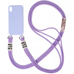 Чохол Cord case з довгим кольоровим ремінцем для Apple iPhone XR (6.1"), Фіолетовий