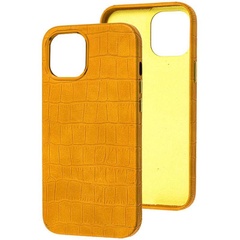 Шкіряний чохол Croco Leather для Apple iPhone 14 (6.1"), Yellow