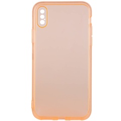 Матовый полупрозрачный TPU чехол с защитой камеры для Apple iPhone X / XS (5.8") Оранжевый / Orange
