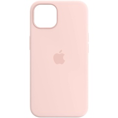 Чехол Silicone case (AAA) full with Magsafe для Apple iPhone 13 (6.1") Розовый / Chalk Pink