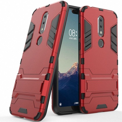 Ударопрочный чехол-подставка Transformer для Nokia 6.1 Plus (Nokia X6) с мощной защитой корпуса Красный / Dante Red