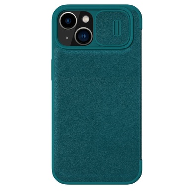 Кожаный чехол (книжка) Nillkin Qin Pro Plain Camshield для Apple iPhone 14 Plus (6.7") Зеленый