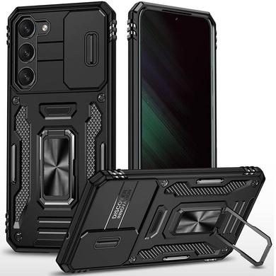 Ударопрочный чехол Camshield Army Ring для Samsung Galaxy S22+ Черный / Black