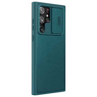 Шкіряний чохол (книга) Nillkin Qin Pro Plain Camshield для Samsung Galaxy S22 Ultra, Зелений