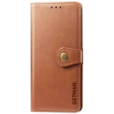 Шкіряний чохол книжка GETMAN Gallant (PU) для Xiaomi Redmi Note 9 / Redmi 10X, Коричневий