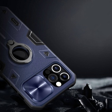 TPU+PC чехол Nillkin CamShield Armor (шторка на камеру) для Apple iPhone 12 Pro / 12 (6.1") Синий