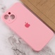 Чехол Silicone Case Full Camera Protective (AA) для Apple iPhone 15 (6.1") Розовый / Light pink