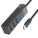 Перехідник Hoco HB25 Easy mix 4in1 (Type-C to USB3.0+USB2.0*3), Чорний