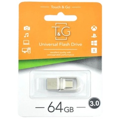 Флеш-драйв T&G 104 Metal series USB 3.0 - Type-C, 64GB Серебряный
