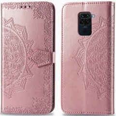 Кожаный чехол (книжка) Art Case с визитницей для Xiaomi Redmi Note 9 / Redmi 10X Розовый