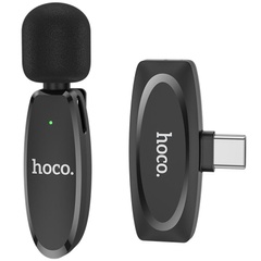 Петличный беспроводной микрофон Hoco L15 Crystal Type-C Black