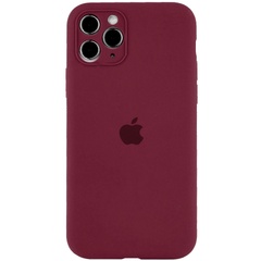 Чохол Silicone Case Full Camera Protective (AA) для Apple iPhone 12 Pro (6.1"), Бордовый / Plum