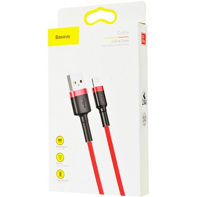 Дата кабель Baseus Cafule Lightning Cable 2.4A (0.5m) (CALKLF-A), Червоний