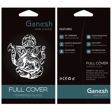 Защитное стекло Ganesh (Full Cover) для Apple iPhone 15 Plus (6.7") Черный