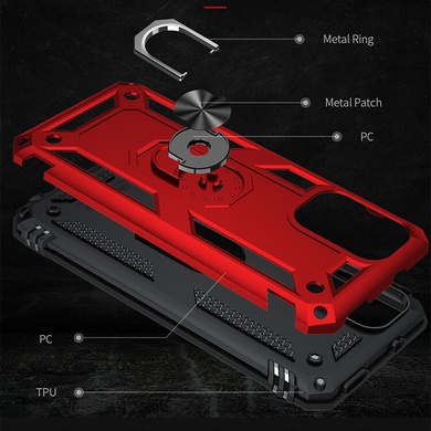 Ударопрочный чехол Serge Ring for Magnet для Xiaomi Redmi Note 10 / Note 10s Красный