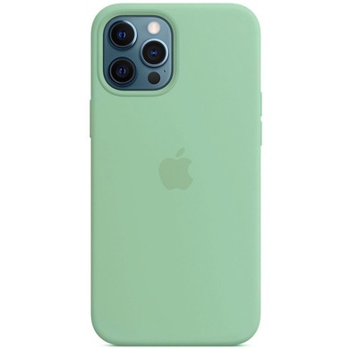 Чехол Silicone case (AAA) full with Magsafe and Animation для Apple iPhone 12 Pro / 12 (6.1") Зеленый / Pistachio