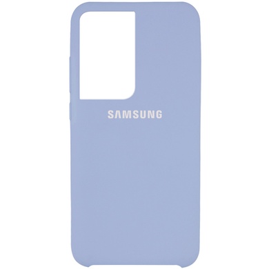Чехол Silicone Cover (AAA) для Samsung Galaxy S21 Ultra Голубой / Lilac Blue