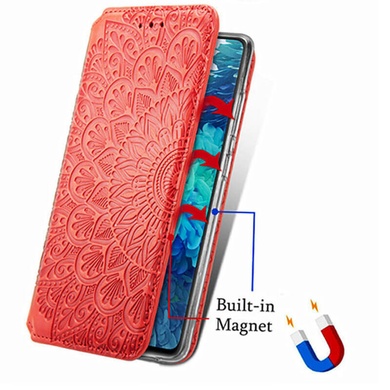 Кожаный чехол книжка GETMAN Mandala (PU) для Samsung Galaxy A02 Красный