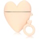 Силиконовый футляр Lucky Heart series для наушников AirPods 1/2 + кольцо Розовый